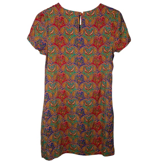 FAHERTY | Women’s Multicolor 100% Silk Paisley Floral Midi Dress size Medium - Picture 9 of 12